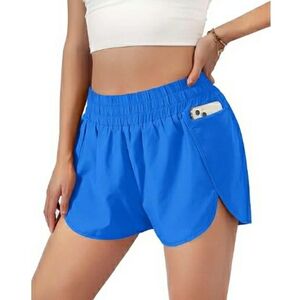 Quick-Dry Running Workout Sport Layer Active Shorts Blue